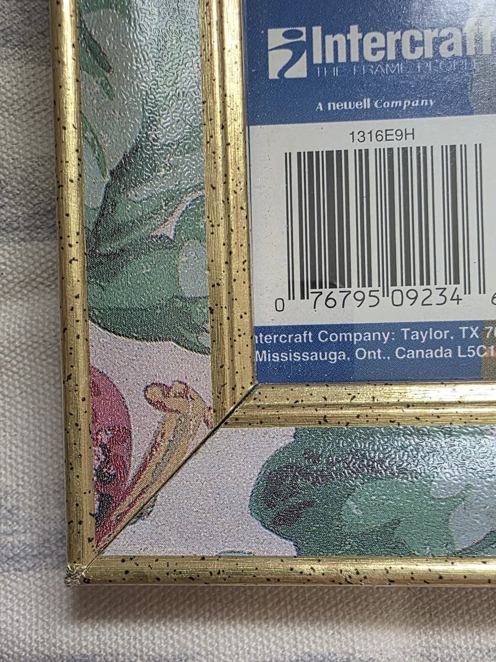 VTG Intercraft Floral Picture Frame 3.5x5 Gold Cottagecore Shabby